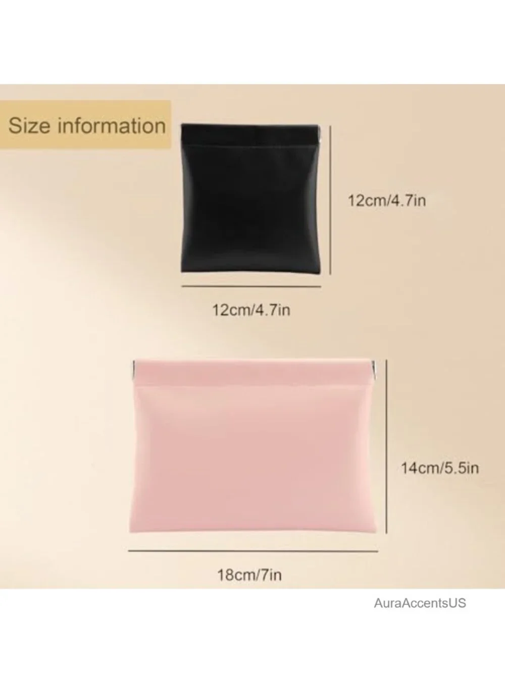 4 Pcs Small Makeup Bag for Purse, Leather Cosmetic Organizer, Travel Storage